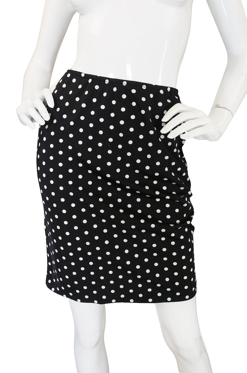 1980s Amazing Norma Kamali Dot Skirt & Turban