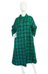 Fabulous 1960s Sybil Connolly Green Mohair Swing Coat
