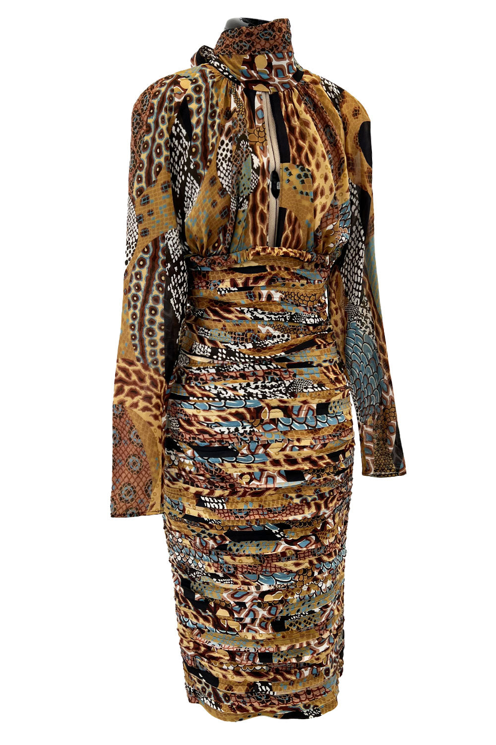 Ad Campaign Fall 2005 Versace by Donatella Versace Runway Silk Chiffon  Backless Halter Dress