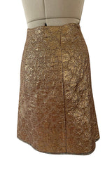 Gorgeous Spring 2002 Prada Runway Skirt Look 47 Gold Silk Metallic Lame Skirt