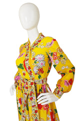 1960s Oscar De La Renta Yellow Maxi Dress