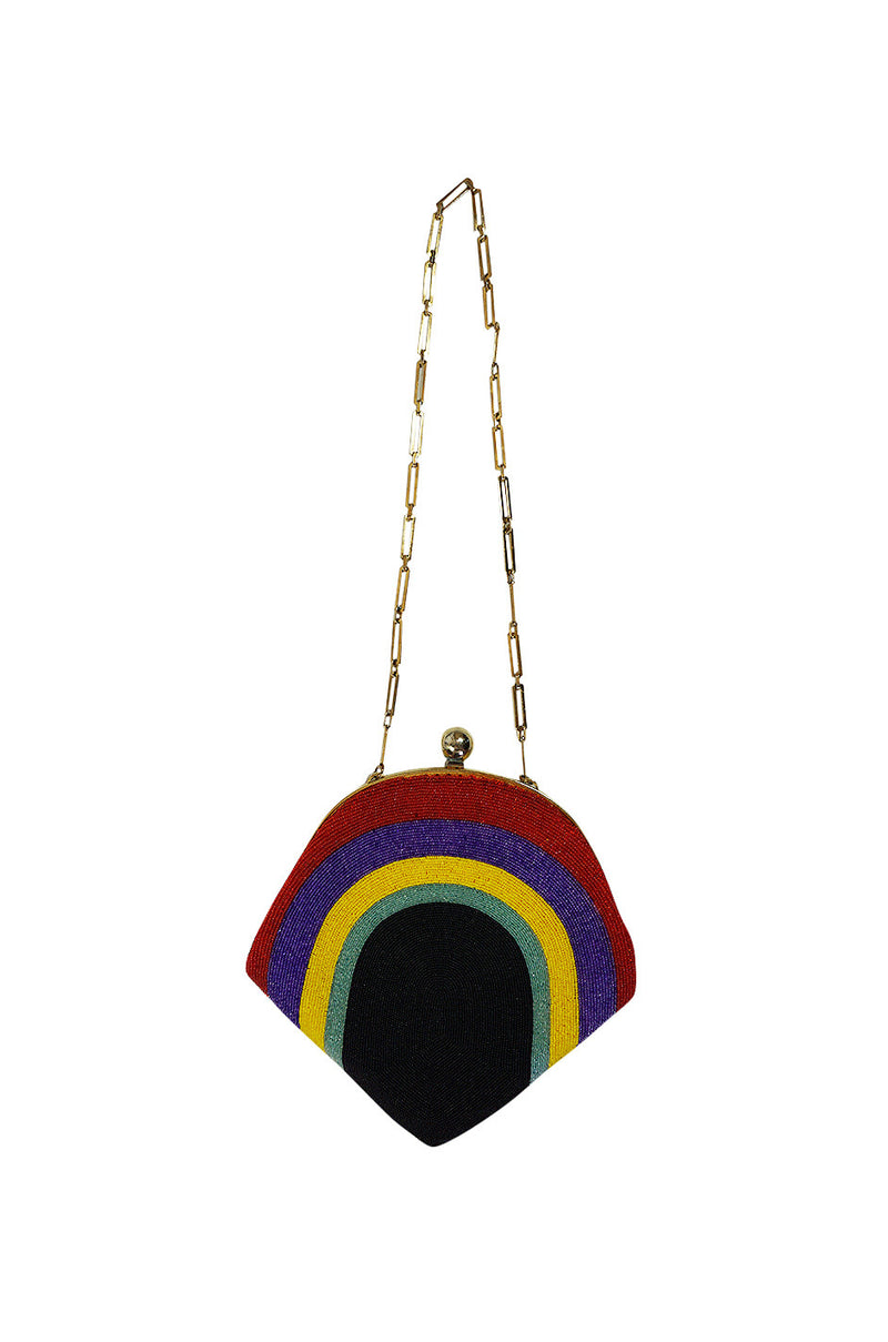 1960s Fully Beaded Rainbow Pierre Cardin Bag Clutch
