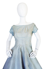 1950s Ice Blue Silk Organza Suzy Perette Dress