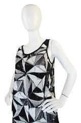 Recent Fendi Black and White Sequin Shift Dress