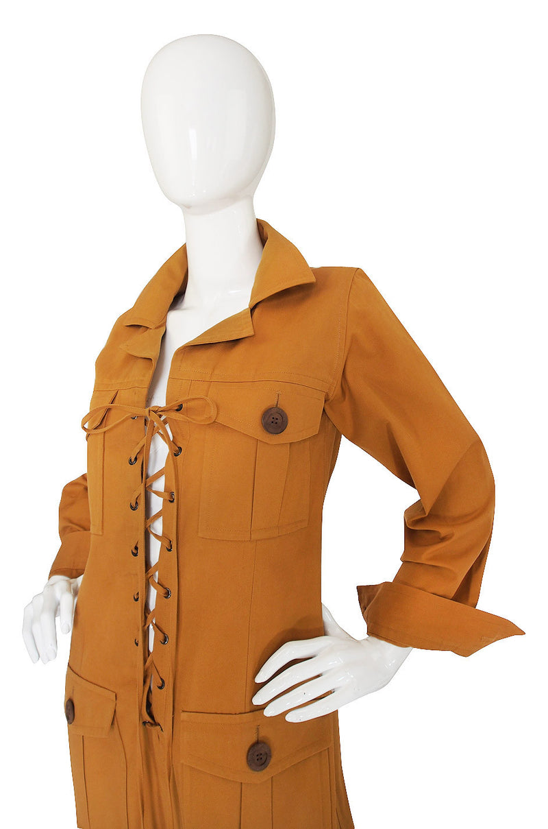 1980s Yves Saint Laurent Safari Tunic Dress