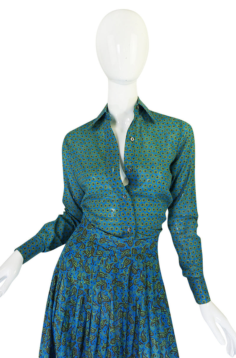 1970s Yves Saint Laurent Ruffled Tiered Skirt & Top Set