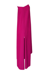 1978 Halston Pink One Shoulder Draped Jersey Dress