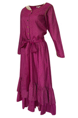 c.1976 Yves Saint Laurent Hand Painted Russian Top & Skirt Set