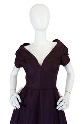 Recent Prada Deep Purple Silk Taffeta Full Skirted Dress