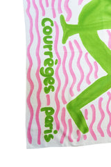 c1970 Hand Painted Print Courreges Cotton Scarf