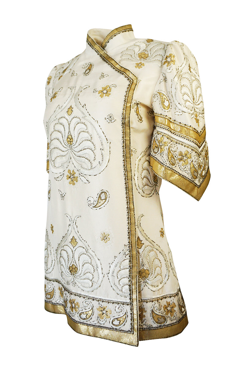 1975 Jean Louis Scherrer Haute Couture Lesage Embroidered Top or Jacket