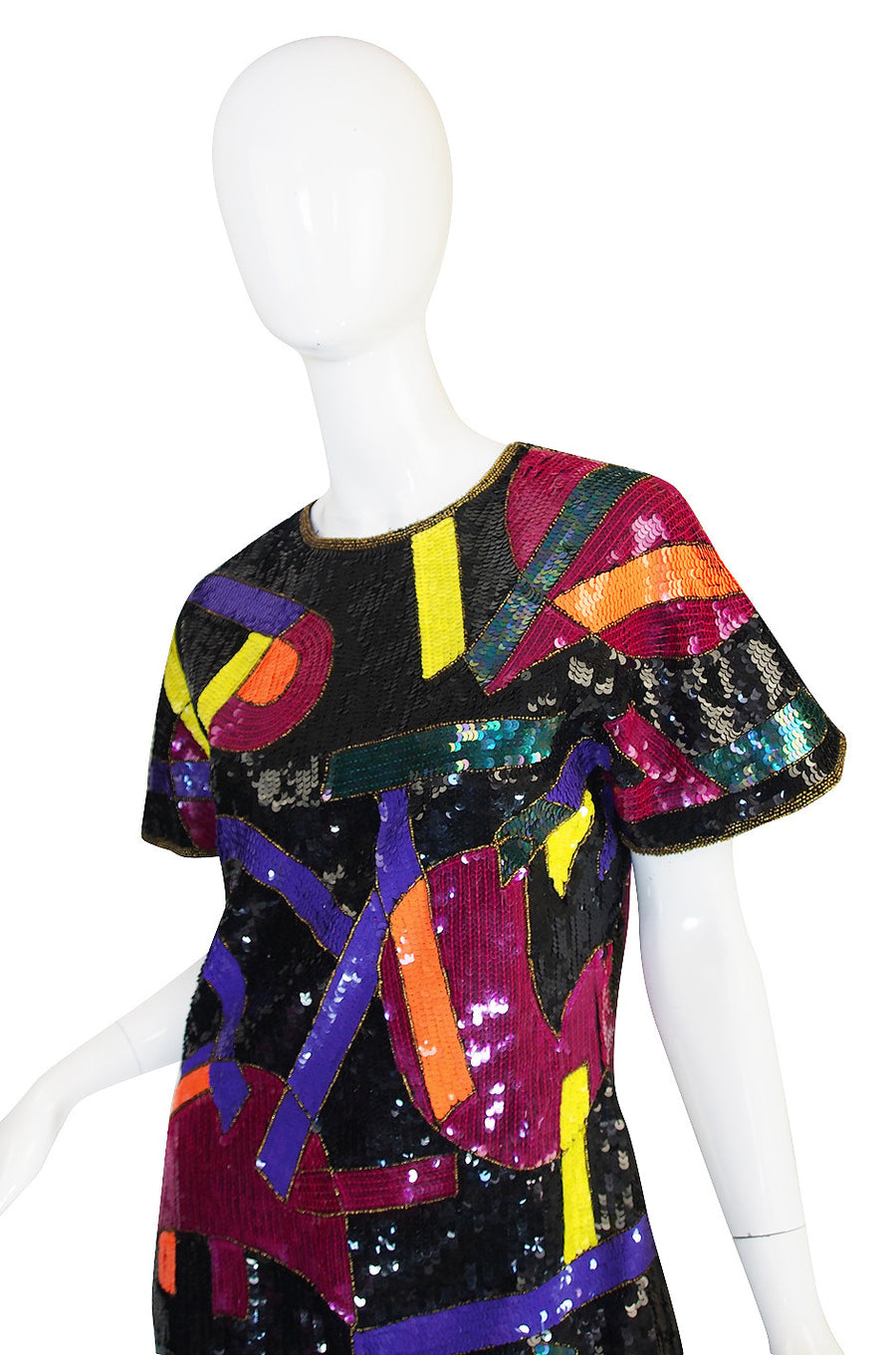 1980s Bright Sequin Encrusted Multi Color Dress – Shrimpton Couture