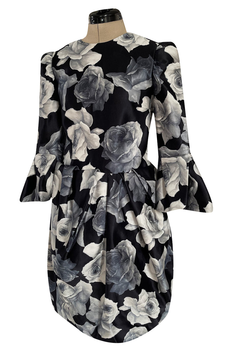 Iconic Fall 2011 Lanvin by Alber Elbaz Ad Campaign & Look 39 Runway Grey Floral Print Dress
