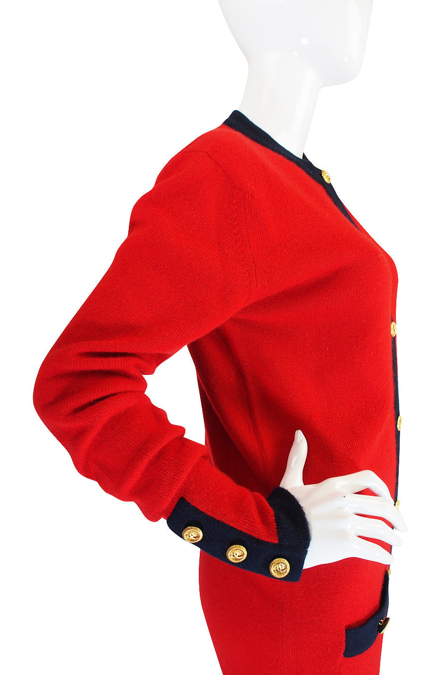 1993 Classic Red Chanel Cashmere Cardigan – Shrimpton Couture