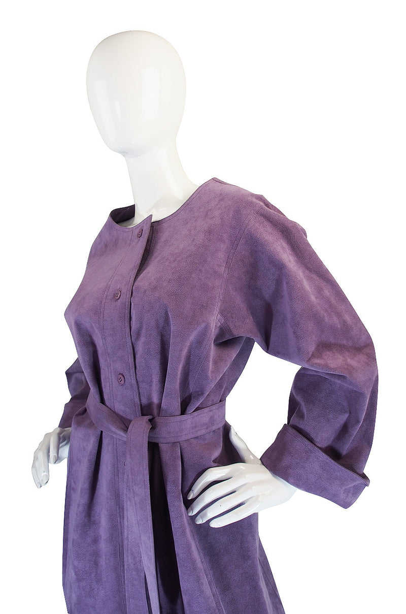 1972 Purple Ultrasuede Shirtwaist Halston Dress