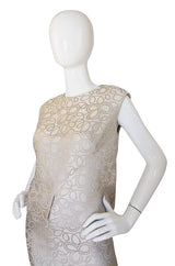 1960s Bill Blass Cream Shell & Shift Dress