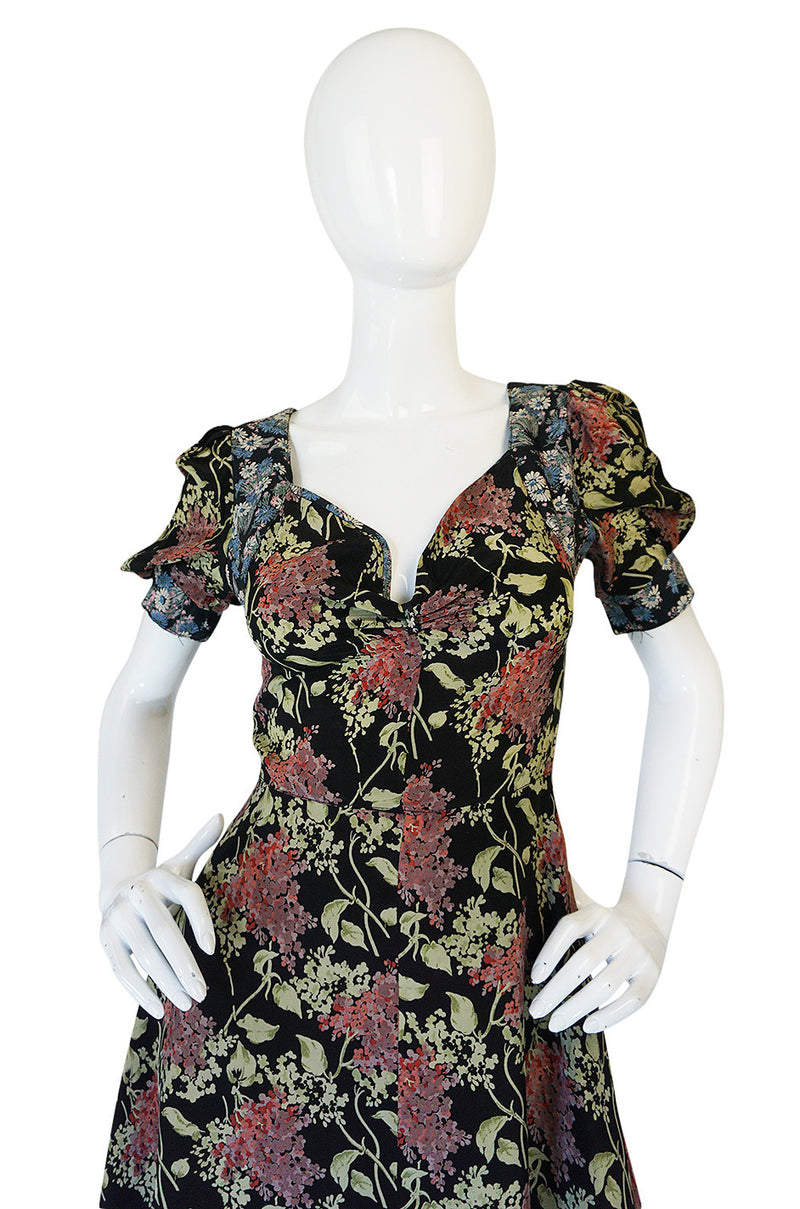 1970s Pretty Jeff Banks Printed Floral Swing Dress