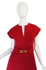 Treasure Item - c1973 Red Knit Wool Dress & Belt from Saks