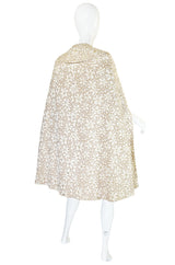 1960s Gold Silk Brocade Mr Blackwell Dress & Cape