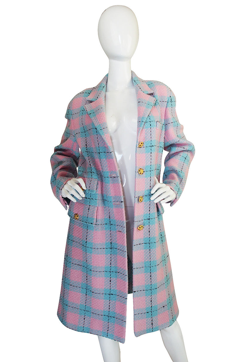 1996 Pastel Runway Chanel Coat w Cabochon Buttons