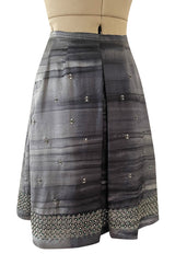 Highly Detailed Fall 2004 Prada Runway Look 14 Silver Thread & Crystals Silk Skirt
