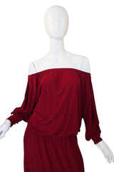 1970s Numbered Christian Dior Off Shoulder Dress