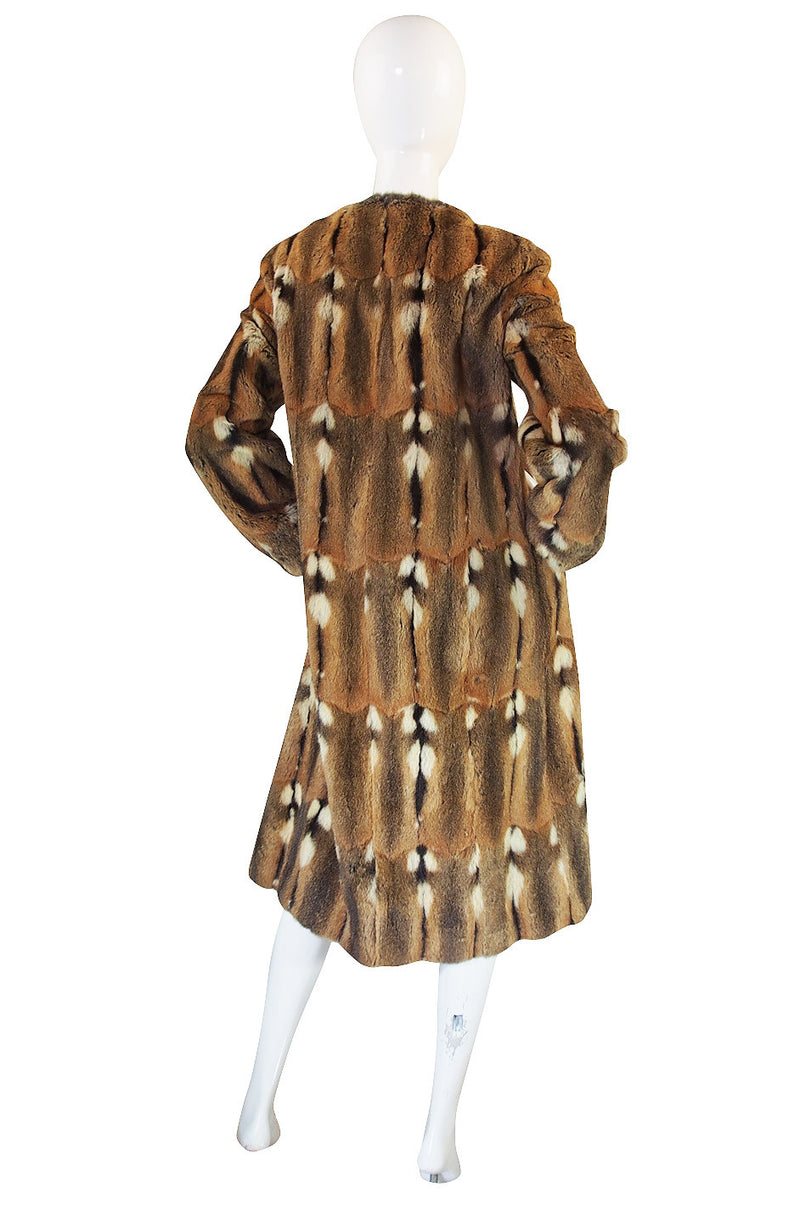 1960s Reversible Piecework Leather and Fur Coat