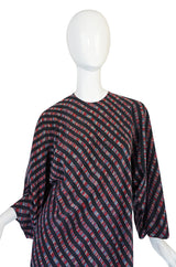 Resort 1977 Halston Bias Spiral Cut Silk Caftan Dress