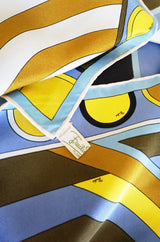 1960s Geometric Print Emilio Pucci Silk Twill Scarf