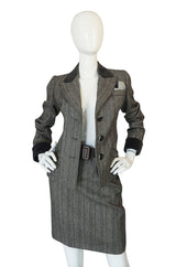 1980s Yves Saint Laurent Haute Couture Herringbone Suit