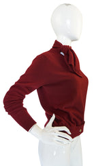 1980s Burgundy 100% Scottish Cashmere Chanel Sweater
