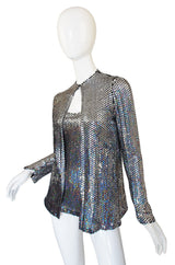 1970s Halston Silver Sequin Tank & Jacket