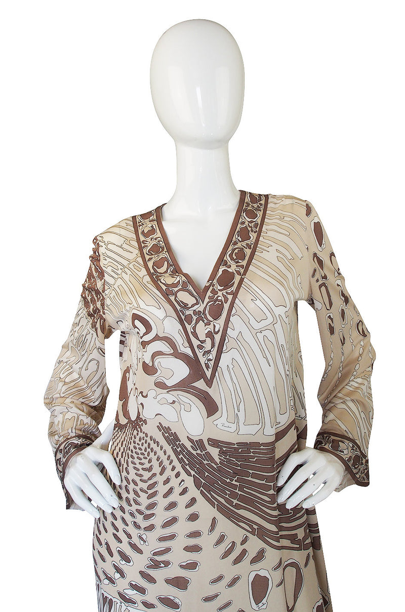 1960s Amazing Silk Jersey Pucci Caftan Dress