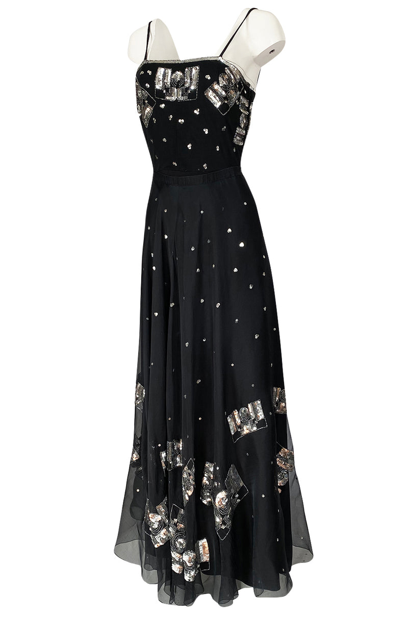 Spring 1974 Chloe by Karl Lagerfeld Sequin Dress Set as Seen on Sylvie Vartan