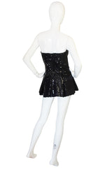 1970s Nina Ricci Couture Sequin Corset Top or Micro Mini