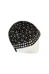 1960s Dorothy McGuire Owned Rhinestone Studded Black Cloche