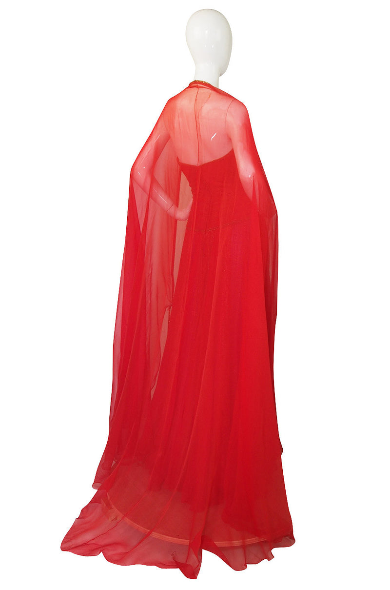 Fall 2001 Red & Gold Bob Mackie Cut Out Gown