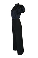 F/W 2002 Prada Runway Look 19 Navy Top & Black Pants Set