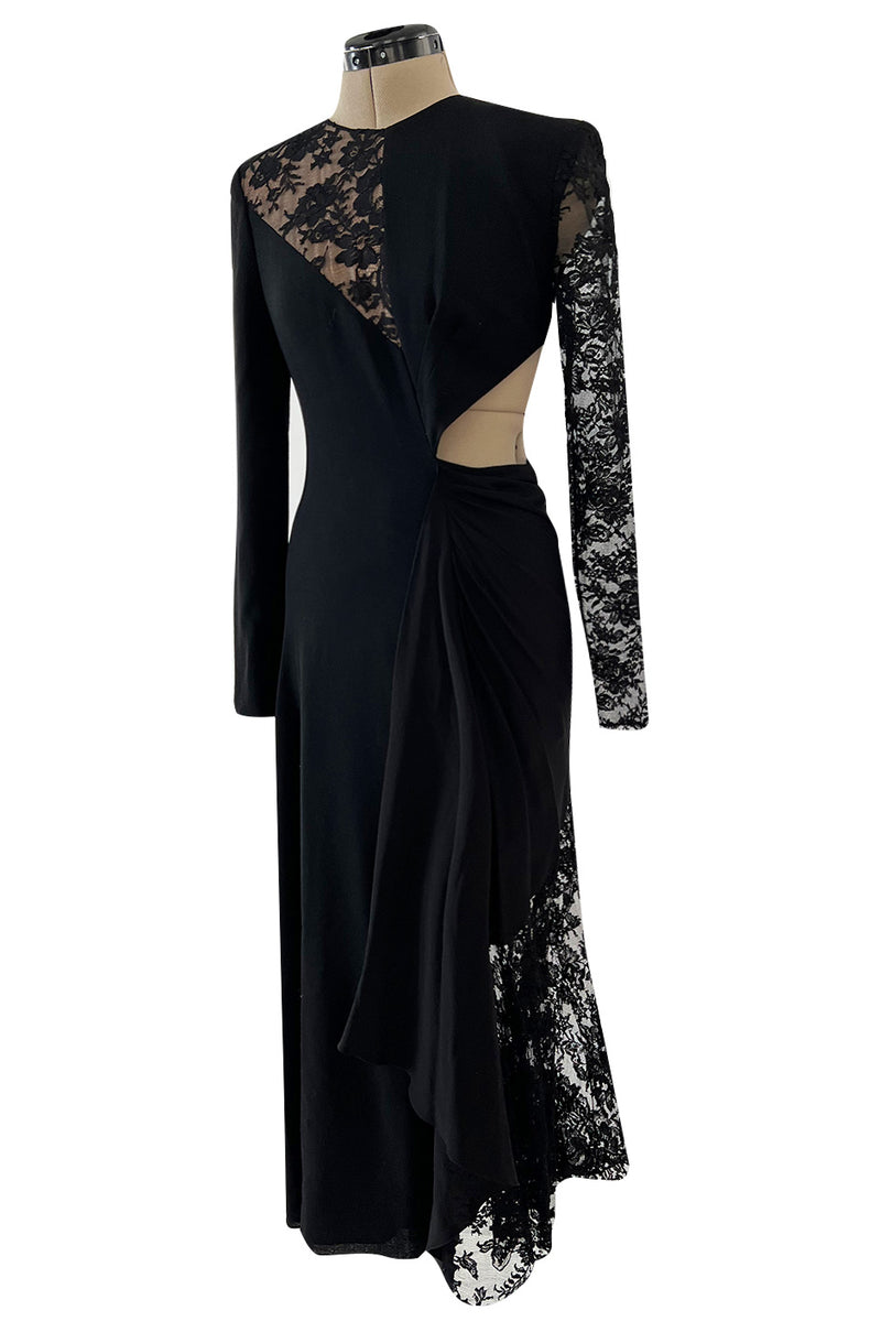 Resort 2019 Givenchy by Clare Waight Keller Black Lace Dress w Side Cut Outs