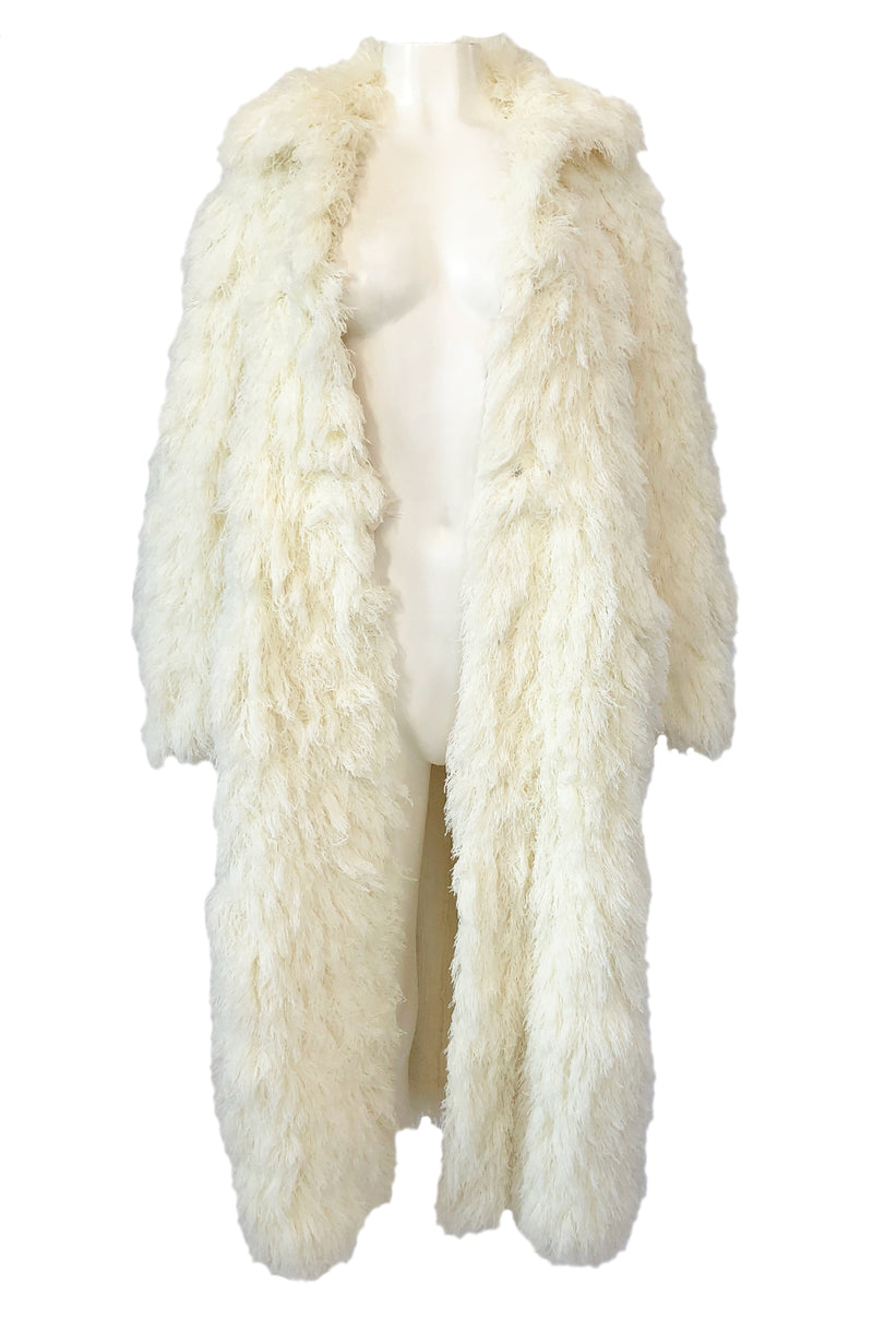 Incredible 1970s Arissa of France Ivory String 'Faux Fur' Alternative Coat