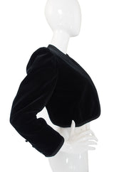 1970s Yves Saint Laurent Velvet Crop Jacket