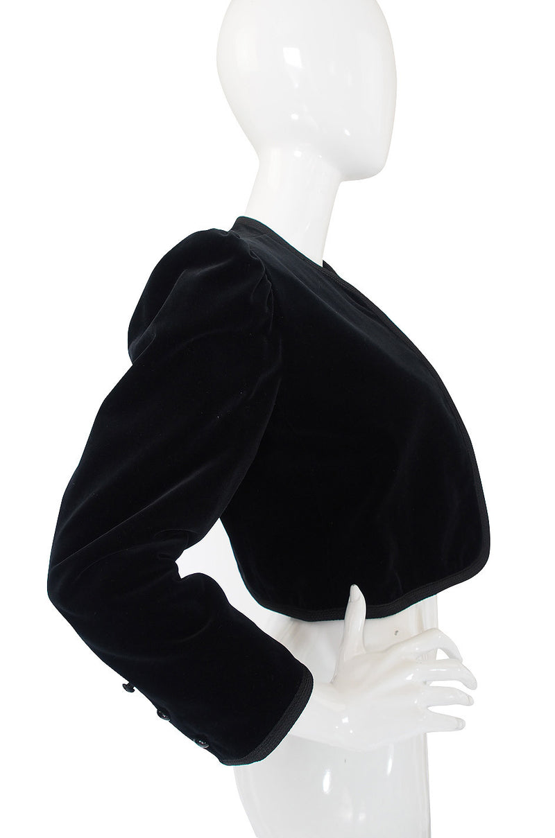 1970s Yves Saint Laurent Velvet Crop Jacket