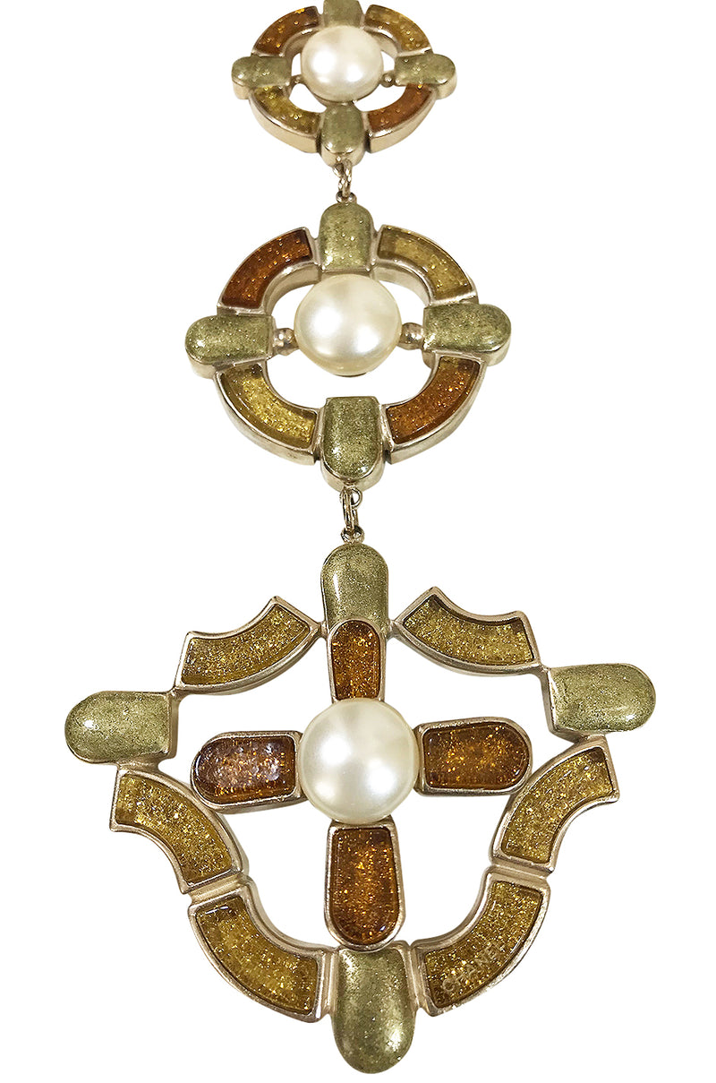 Fall 2007 Chanel Byzantine Cross Gripoix Pendant Necklace