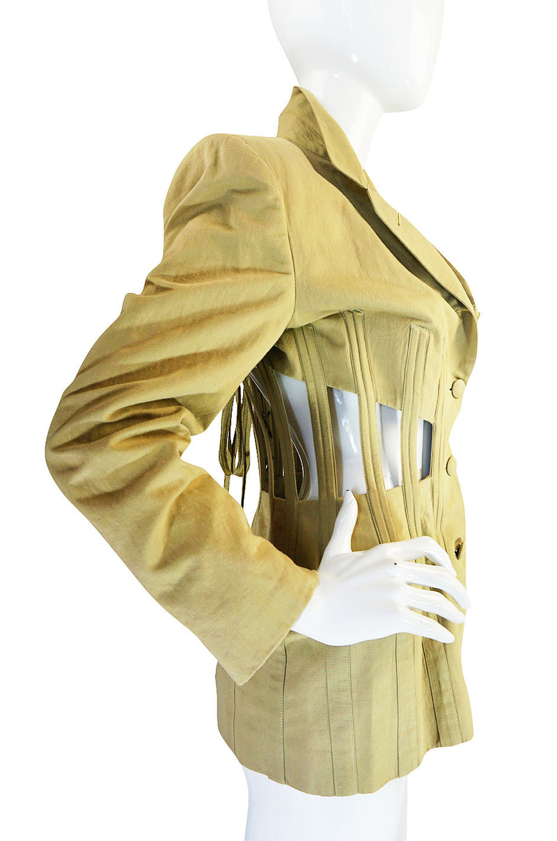 Spring 1989 Jean Paul Gaultier Cut Out Corset or Cage Jacket