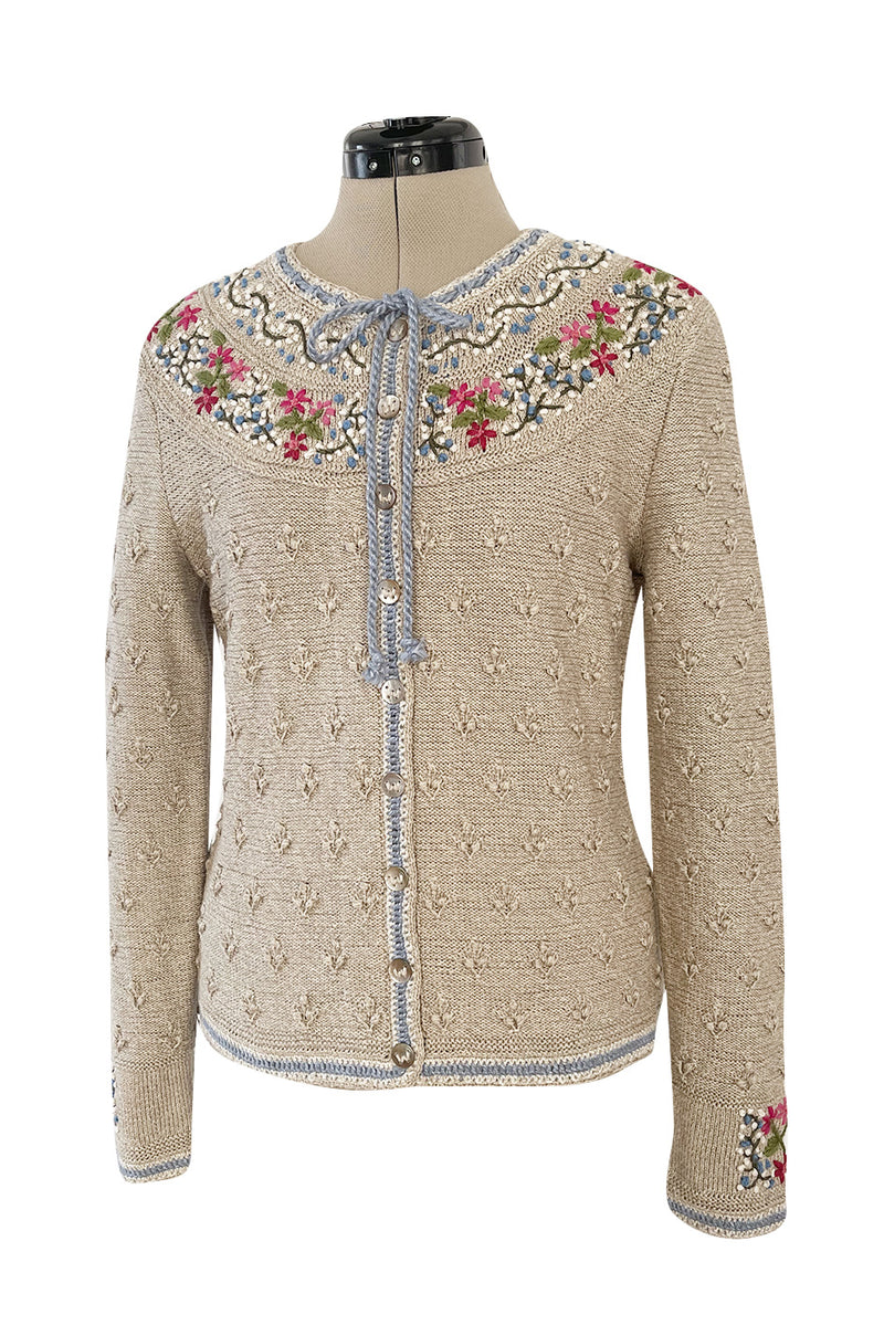 Floral Embroidered Cardigan  Knitwear Online Australia French