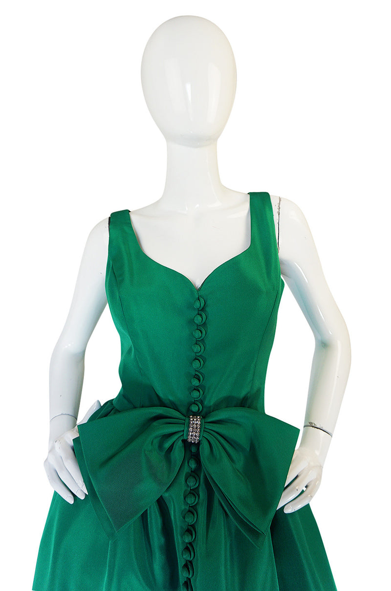 Spectacular 1960s Emerald Green Full Skirt Mini Dress