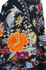 Extraordinary 1920s Embroidered Silk Fringe Piano Shawl
