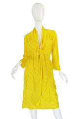 S/S 1976 Halston Demi-Couture Bias Cut Yellow Silk Dress