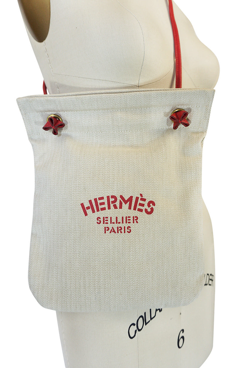 Vintage Hermes Sellier Paris Red PM Canvas Shoulder Bag – Shrimpton  Couture