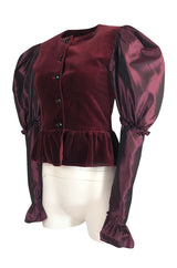Fall 1982 Yves Saint Laurent Dramatic Sleeve Silk Taffeta & Velvet Jacket